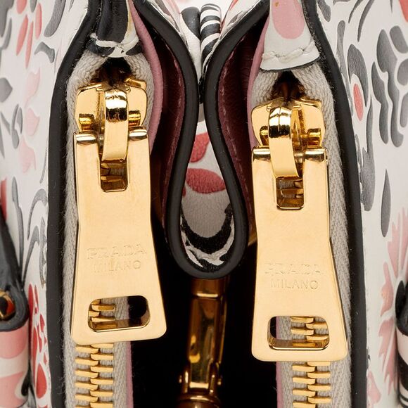 Prada Calfskin Floreale Galleria Double Zip Medium Tote - Picture 9 of 16